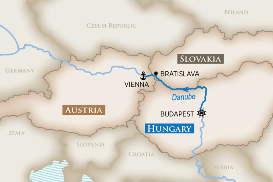 JUNE - AMAWaterways - Majestic Capitals of the Danube – A Taste of Christmas Markets _ 5-Night Cruise - MAP